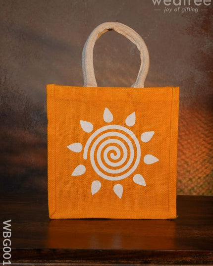 Jute Bag - Swirl Design With Velcro Wbg0019 Bags