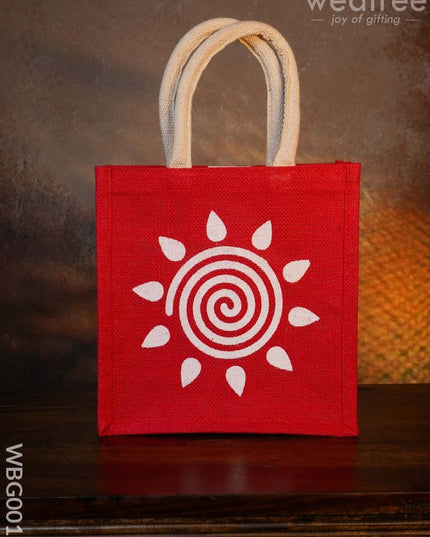 Jute Bag - Swirl Design With Velcro Wbg0019 Bags