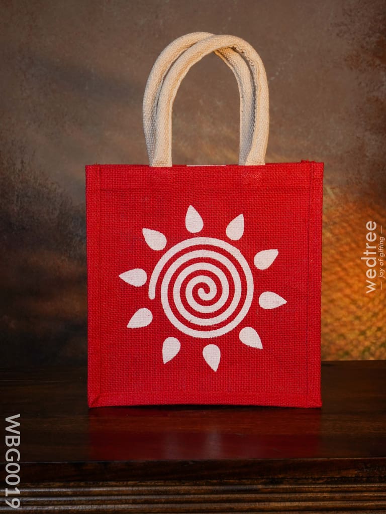 Jute Bag - Swirl Design With Velcro Wbg0019 Bags