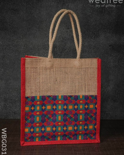 Jute Bag With Abstract Print - Wbg0317 Bags
