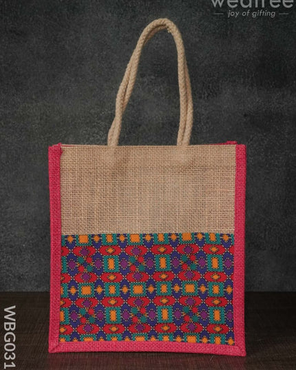 Jute Bag With Abstract Print - Wbg0317 Bags