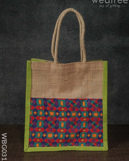 Jute Bag With Abstract Print - Wbg0317 Bags