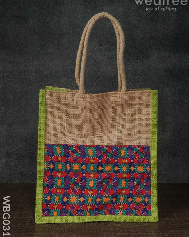 Jute Bag With Abstract Print - Wbg0317 Bags