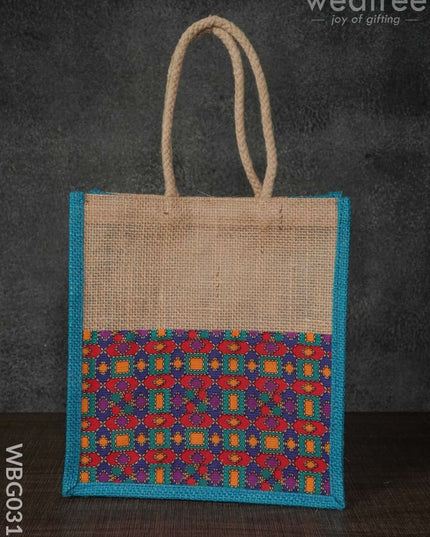 Jute Bag With Abstract Print - Wbg0317 Bags