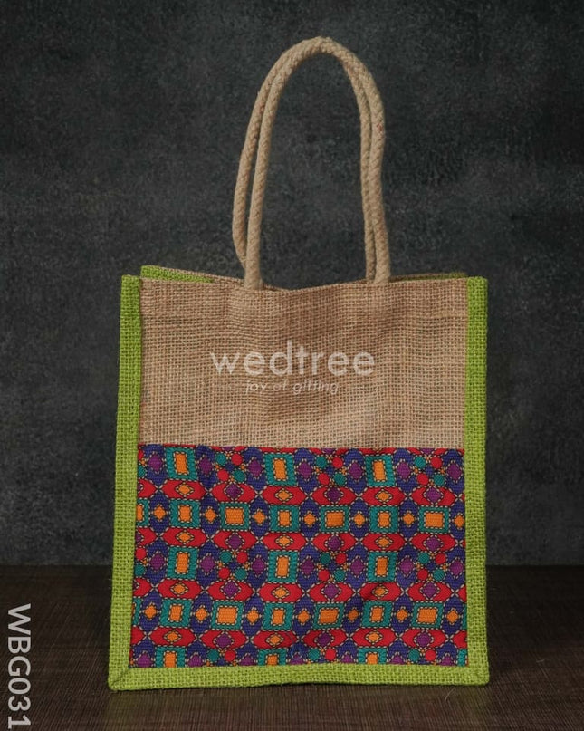 Jute Bag With Abstract Print - Wbg0317 Bags