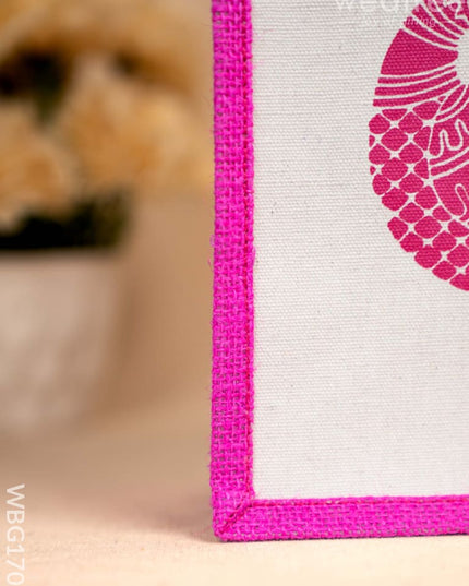 Jute Bag with Annapakshi Print - WBG1700 Jute Bags