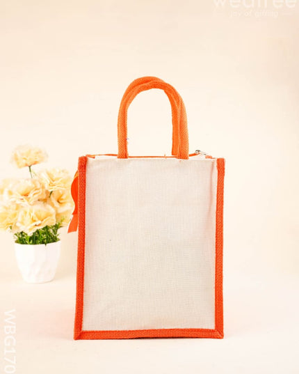 Jute Bag with Annapakshi Print - WBG1700 - Jute Bags
