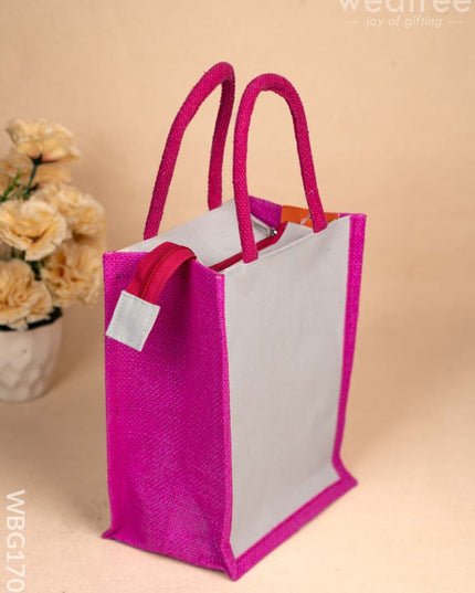Jute Bag with Annapakshi Print - WBG1700 Jute Bags