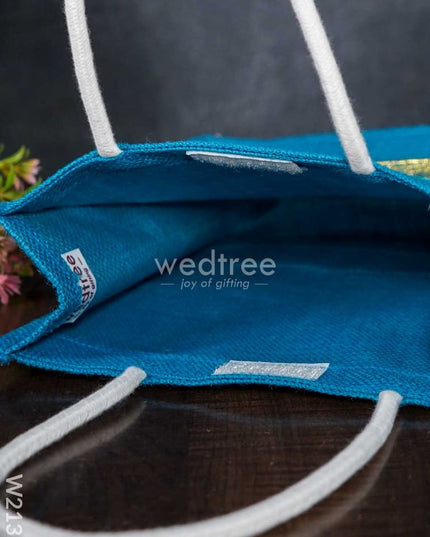 Jute Bag With Chamki Lace Work - W2130 Bags