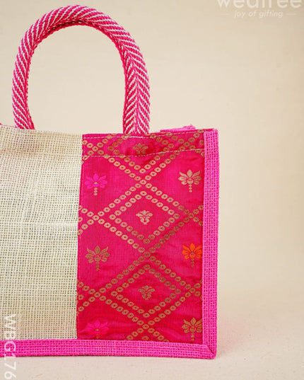 Jute Bag with Contrast Border - WBG1762 - Jute Bags