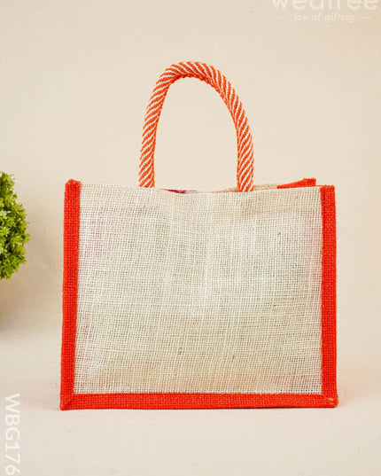 Jute Bag with Contrast Border - WBG1762 - Jute Bags