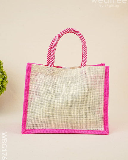Jute Bag with Contrast Border - WBG1762 - Jute Bags