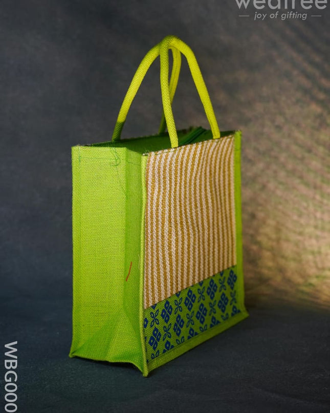 Jute Bag With Floral Patterns - Wbg0003 Bags