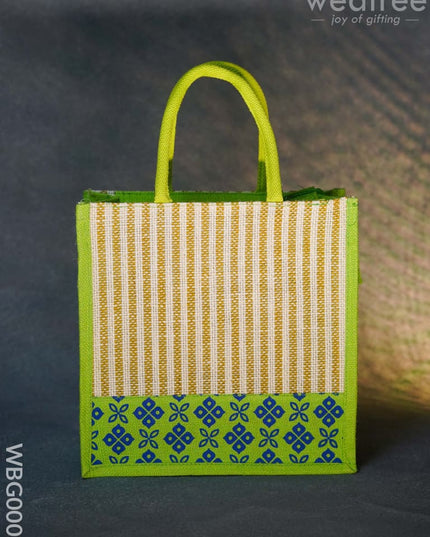 Jute Bag With Floral Patterns - Wbg0003 Bags