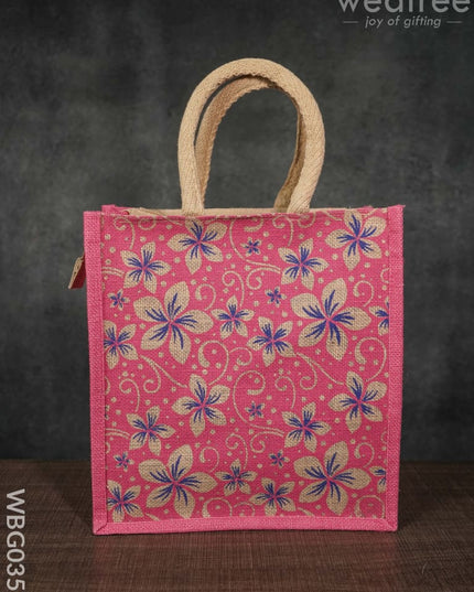 Jute Bag With Floral Prints - Wbg0353 Bags