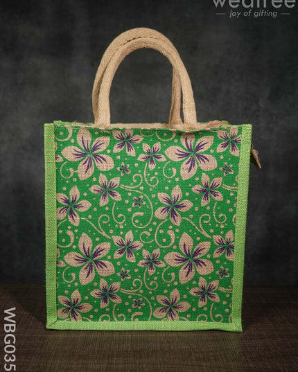 Jute Bag With Floral Prints - Wbg0353 Bags