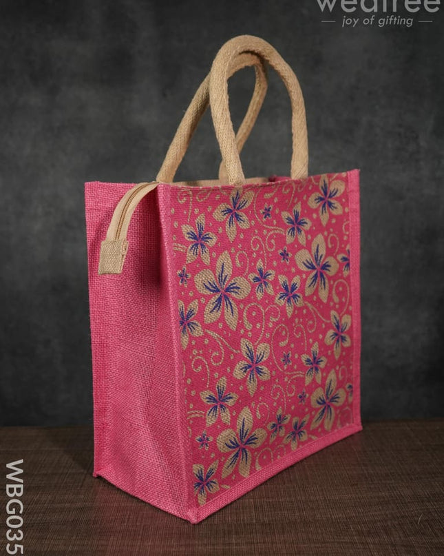 Jute Bag With Floral Prints - Wbg0353 Bags