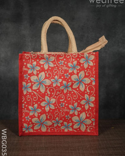 Jute Bag With Floral Prints - Wbg0353 Bags