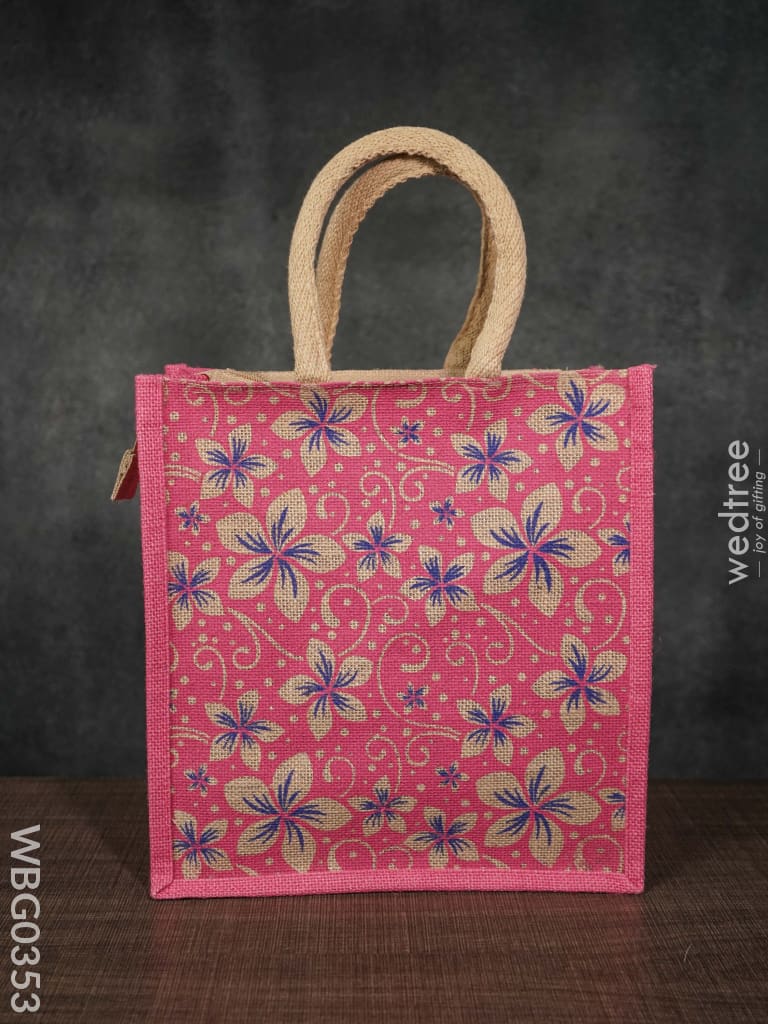 Jute Bag With Floral Prints - Wbg0353 Bags