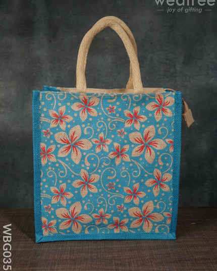 Jute Bag With Floral Prints - Wbg0353 Bags