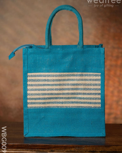 Jute Bag With Horizontal Stripes - Wbg0091 Bags