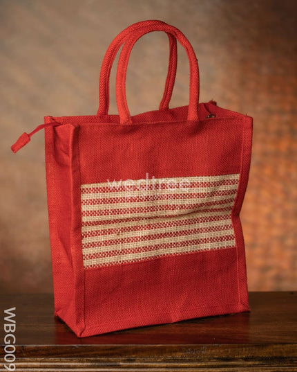 Jute Bag With Horizontal Stripes - Wbg0091 Bags