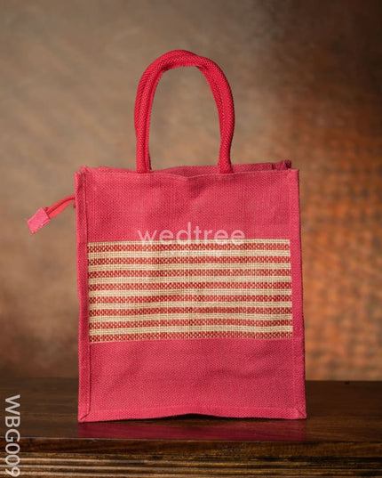 Jute Bag With Horizontal Stripes - Wbg0091 Bags