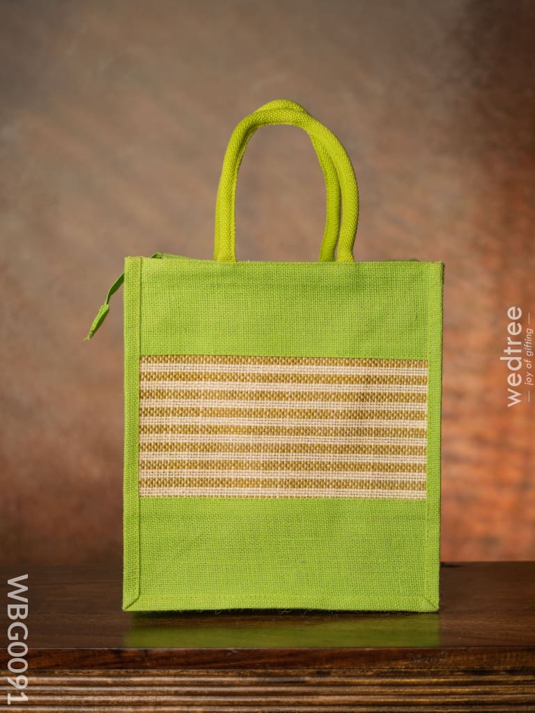 Jute Bag With Horizontal Stripes - Wbg0091 Bags