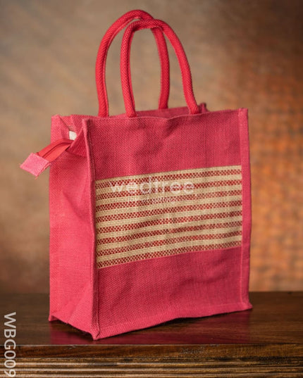 Jute Bag With Horizontal Stripes - Wbg0091 Bags