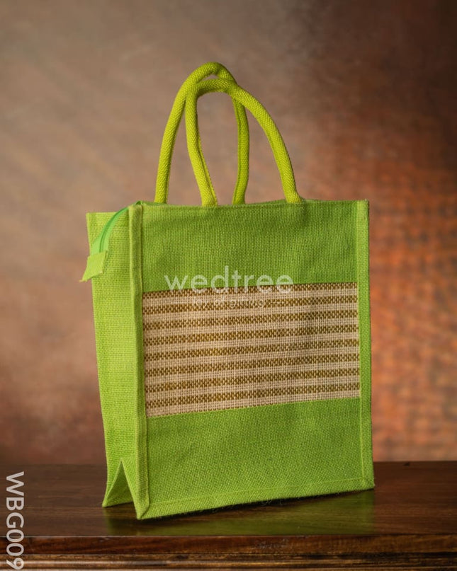 Jute Bag With Horizontal Stripes - Wbg0091 Bags
