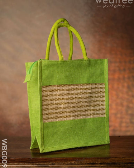 Jute Bag With Horizontal Stripes - Wbg0091 Bags
