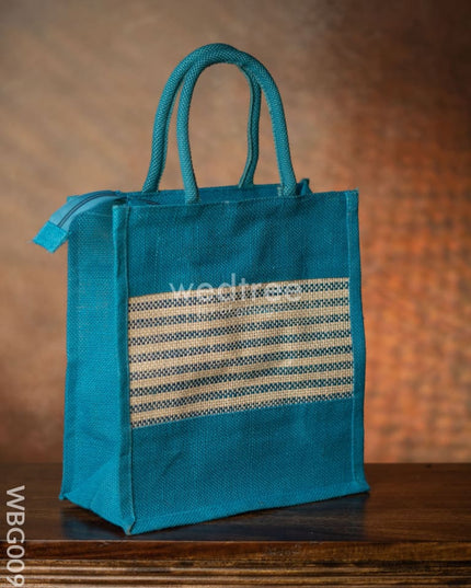 Jute Bag With Horizontal Stripes - Wbg0091 Bags