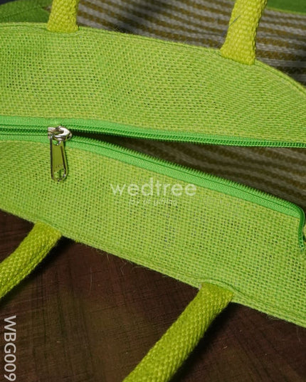 Jute Bag With Horizontal Stripes - Wbg0091 Bags