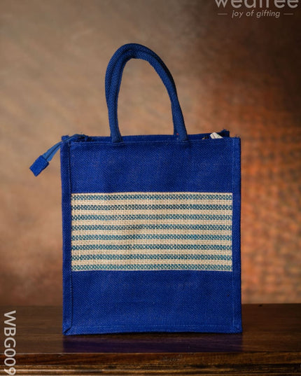 Jute Bag With Horizontal Stripes - Wbg0091 Bags