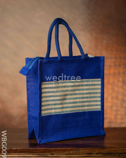 Jute Bag With Horizontal Stripes - Wbg0091 Bags