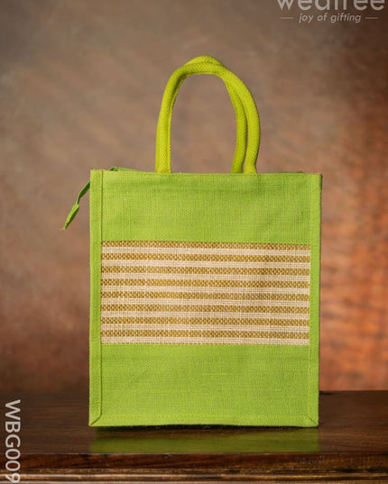 Jute Bag With Horizontal Stripes - Wbg0091 Bags