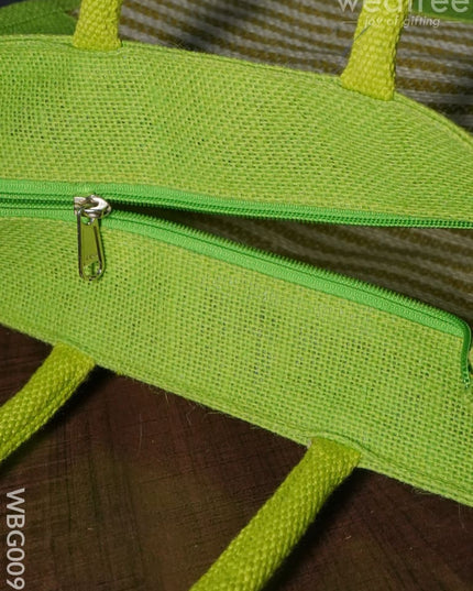 Jute Bag With Horizontal Stripes - Wbg0091 Bags
