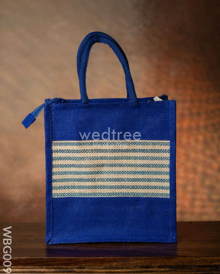 Jute Bag With Horizontal Stripes - Wbg0091 Bags