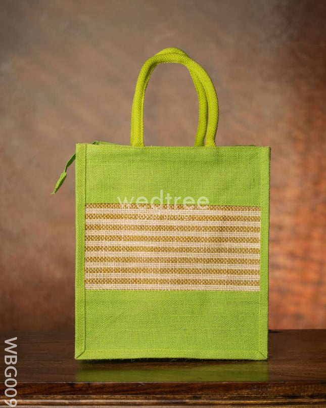 Jute Bag With Horizontal Stripes - Wbg0091 Bags