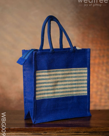 Jute Bag With Horizontal Stripes - Wbg0091 Bags
