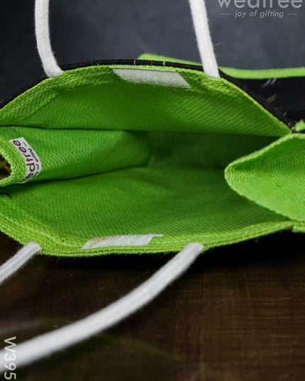 Jute Bag With Ikkat Fabric - W3952 Bags