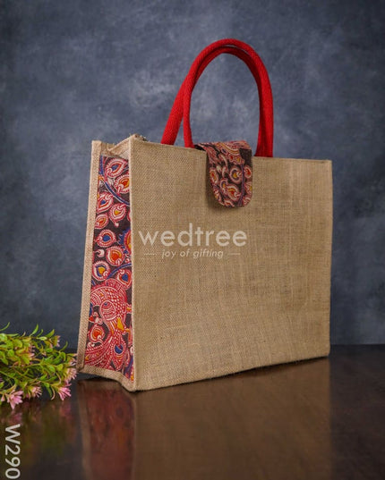 Jute Bag With Kalamkari - W2903 Bags