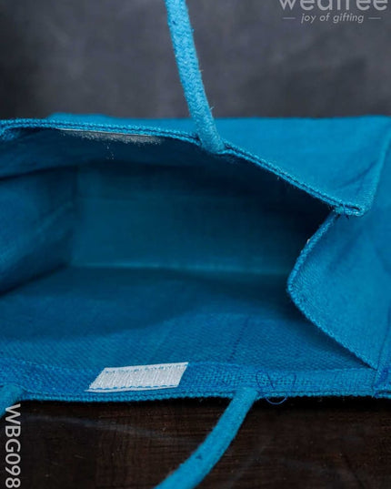 Jute Bag With Kalpavriksha Tree Print - Wbg0981 Bags