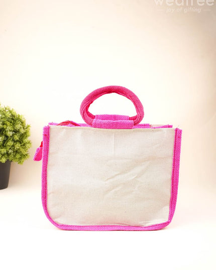 Jute Bag with Kalpavriksha Tree Print - WBG1691 - Jute Bags