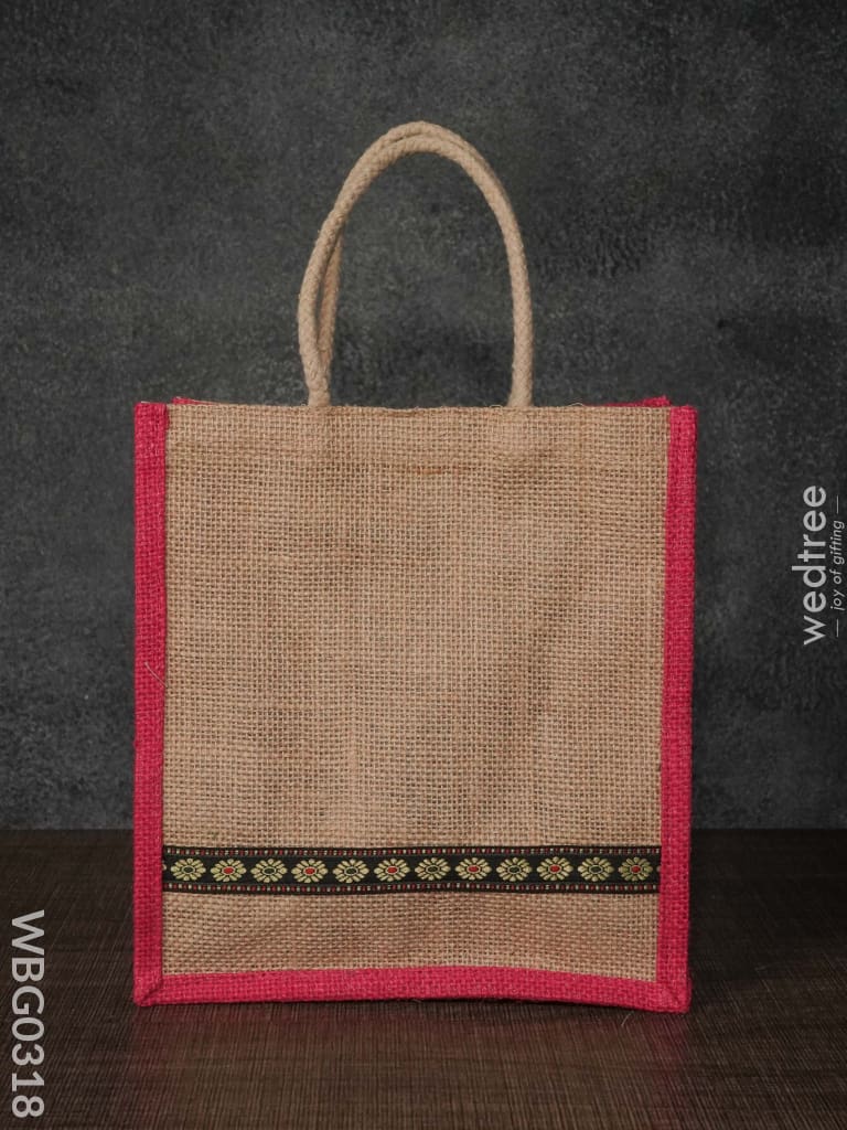 Jute Bag With Lace Work - Wbg0318 Bags