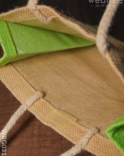 Jute Bag With Lace Work - Wbg0318 Bags