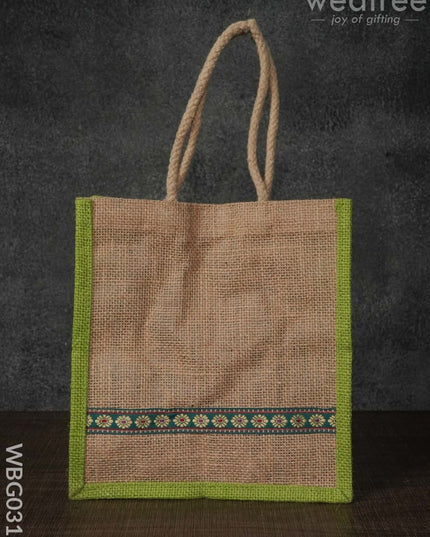 Jute Bag With Lace Work - Wbg0318 Bags
