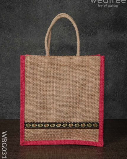 Jute Bag With Lace Work - Wbg0318 Bags