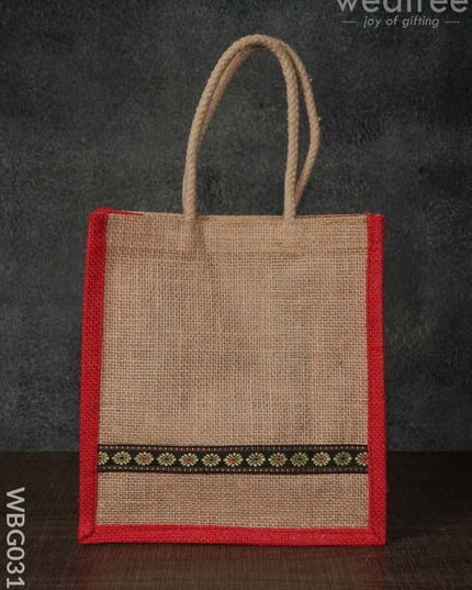 Jute Bag With Lace Work - Wbg0318 Bags
