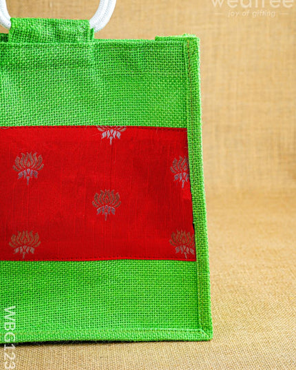 Jute Bag with Lotus Design - WBG1235 - Jute Bags
